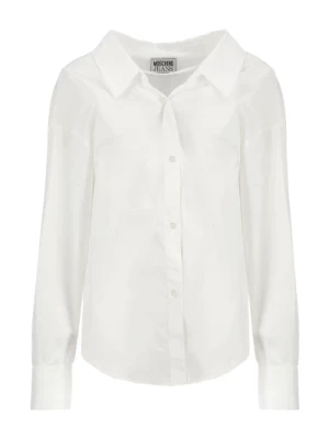 Biała Bawełniana Koszula dla Kobiet Moschino