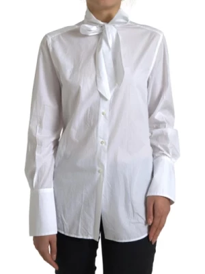 Biała Bawełniana Koszula z Kołnierzykiem Dolce & Gabbana