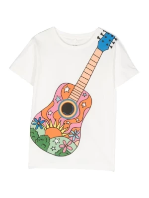 Biała Bawełniana Koszulka Dla Dzieci z Grafiką Stella McCartney