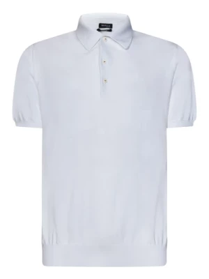 Biała bawełniana koszulka polo Kiton