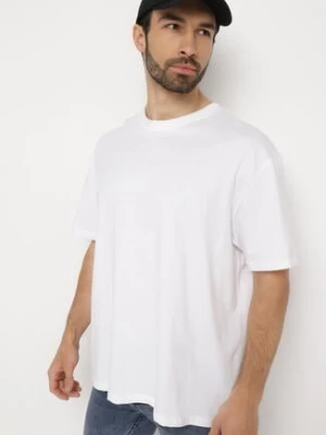 Biała Bawełniana Koszulka z Krótkim Rękawem Izobe