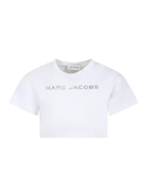 Biała Bawełniana Koszulka z Krótkim Rękawem Marc Jacobs