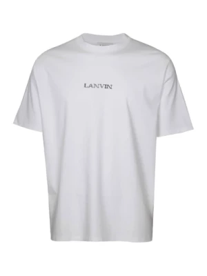 Biała Bawełniana Koszulka z Logo Lanvin