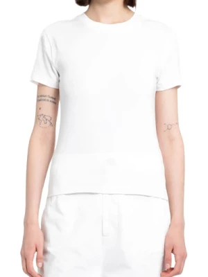 Biała bawełniana koszulka z modalu i elastanu Thom Krom