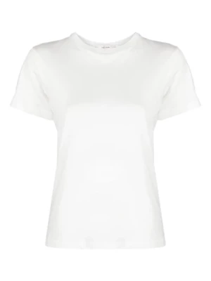 Biała Bawełniana Koszulka z Okrągłym Dekoltem The Row