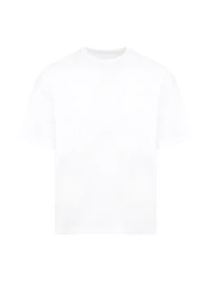 Biała Bawełniana Koszulka z Okrągłym Dekoltem The Row