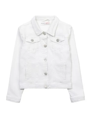 Biała bawełniana kurtka twill dla dziewczynki Minoti