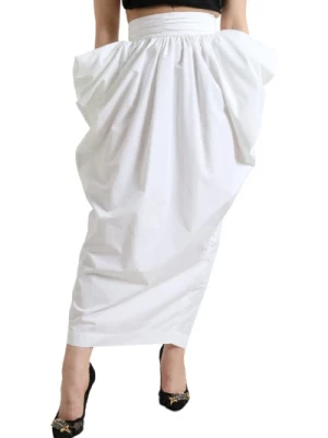 Biała Bawełniana Spódnica Maxi Dolce & Gabbana