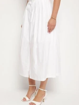 Biała Bawełniana Spódnica o Rozkloszowanym Kroju Hallianea rosa