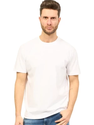 Biała Bawełniana T-shirt z Okrągłym Dekoltem Richmond