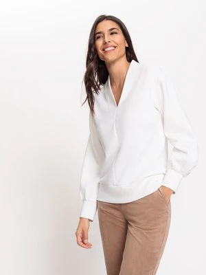 Biała bluza damska Cora Jersey z dekoltem V - Designer Choice Olsen