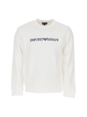 Biała bluza męska z logo Emporio Armani