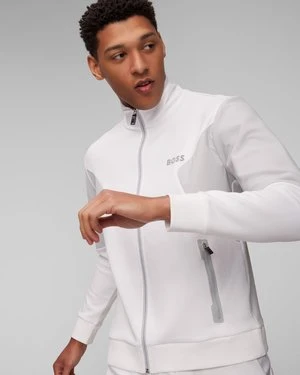 Biała bluza rozpinana męska Hugo Boss Skaz