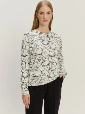Biała bluza z abstrakcyjnym printem Greenpoint
