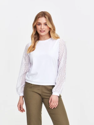 Zdjęcie produktu Biała bluza z efektownymi rękawami TOP SECRET