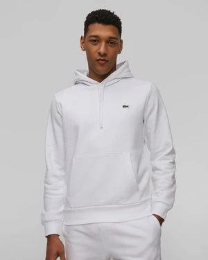 Biała Bluza Z Kapturem Męska Lacoste