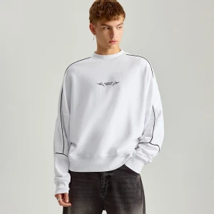 Biała bluza z nadrukiem boxy fit House