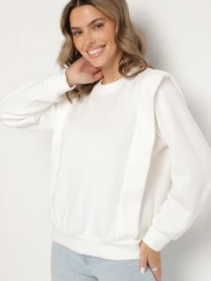 Biała Bluza z Wiskozą z Podkreśloną Linią Ramion Alithra new collection