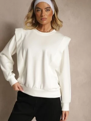 Biała Bluza z Wiskozą z Szerokimi Ramionami Alioris new collection