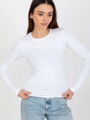 Biała bluzka basic longsleeve z bawełny
