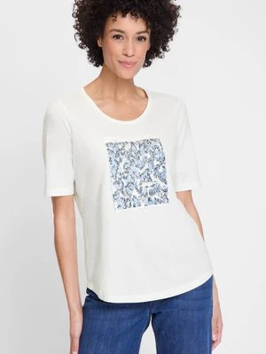 Biała bluzka damska Hannah z cekinową aplikacją – Relaxed Code Olsen