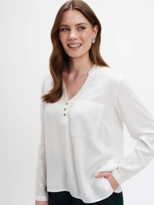 Biała bluzka koszulowa Top Secret