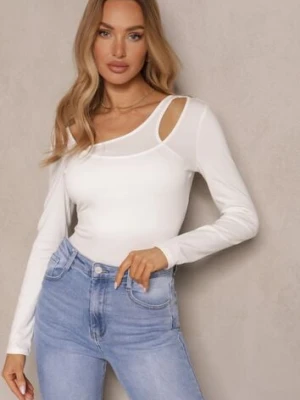 Biała Bluzka o Asymetrycznym Kroju Tatorella by swan