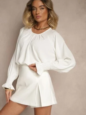 Biała Bluzka Ozdobiona Marszczeniem Emirana new collection