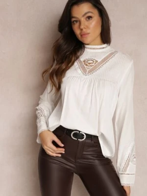 Biała Bluzka z Ażurowymi Zdobieniami Zehi bisou's project