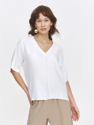 Biała bluzka z dłuższym tyłem Top Secret