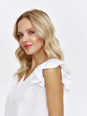 Biała bluzka z efektownymi rękawkami Top Secret