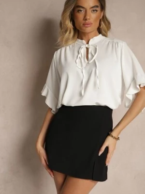 Biała Bluzka z Falbanami i Wiązaniem Fadeassa j studio