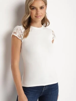 Biała Bluzka z Koronkowymi Rękawami z Bawełny Liliasa elsa.m by may