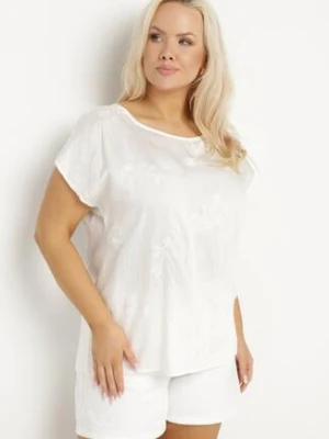 Biała Bluzka z Krótkim Luźnym Rękawem Mepola j&x