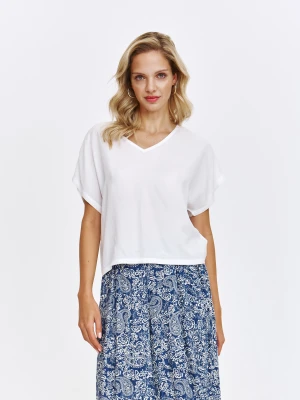 Biała bluzka z luźnym krótkim rękawem Top Secret