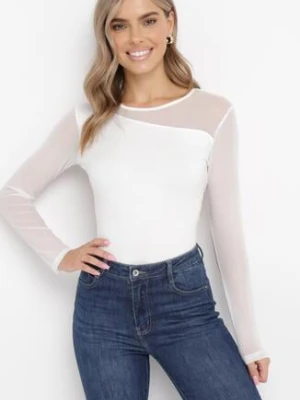 Biała Bluzka z Wstawką z Siateczki Fabritta metro five