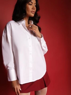 Biała Casualowa Koszula z Bawełny Naliraella rosa