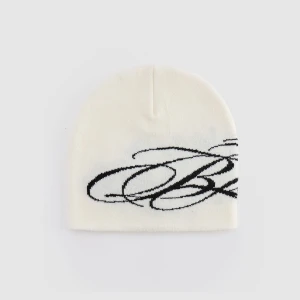 Biała czapka beanie z ozdobnym nadrukiem House