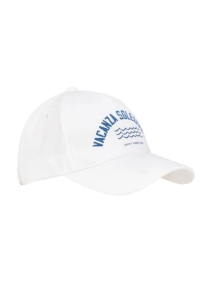 Biała czapka z daszkiem z printem OCHNIK