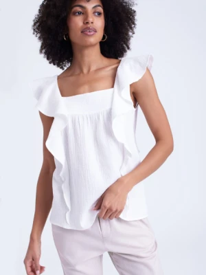 Biała, elegancka bluzka z muślinu Greenpoint