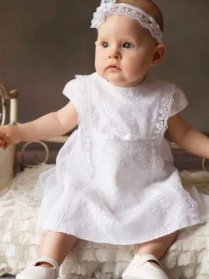 Biała elegancka sukienka niemowlęca do chrztu-Alicja Balumi