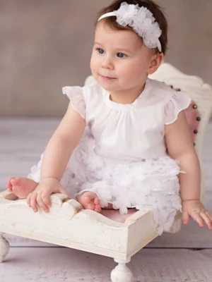 Biała elegancka sukienka niemowlęca do chrztu- Emili Balumi