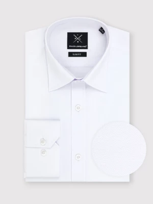 Biała gładka elegancka koszula męska Pako Lorente