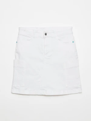 Biała jeansowa spódnica by SONIA ŻUGAJ Reporter