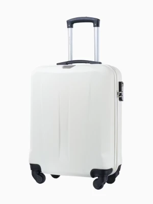 Biała kabinowa walizka na czterech kołach Puccini