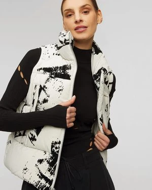 Biała kamizelka puchowa damska Y-3 Graphic Flock