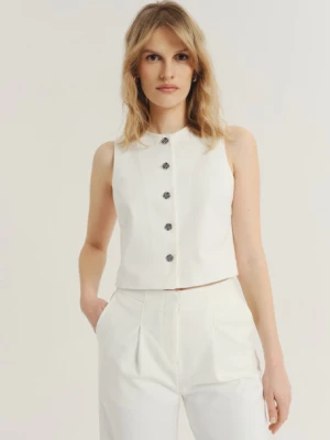 Biała kamizelka z zapięciem na guziki Greenpoint