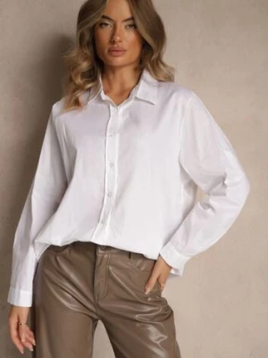 Biała Klasyczna Koszula Oversize z Bawełny Liasora bludeise