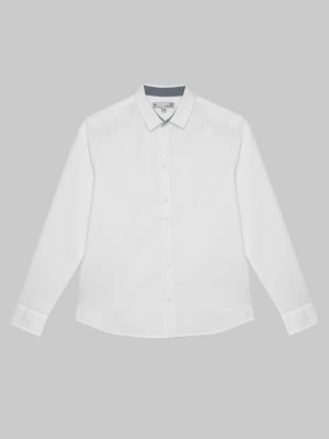 Biała klasyczna koszula z długim rękawem Reporter