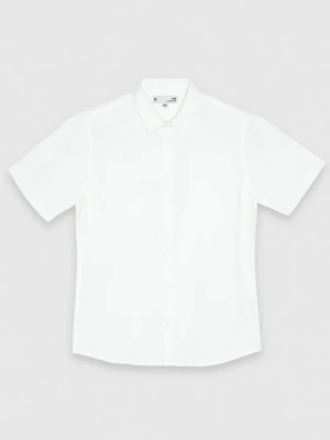 Biała klasyczna koszula z krótkim rękawem Reporter